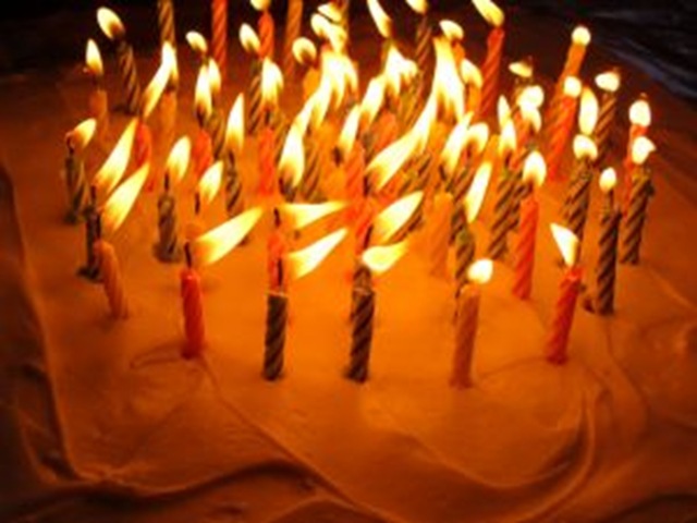 Lovely image of a birthday cake with candles 